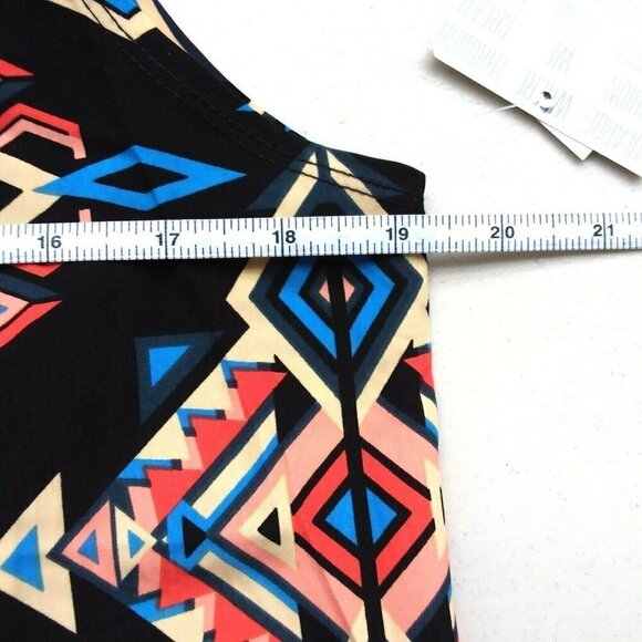 LulaRoe Women's Joy Duster Length Blue Aztec Print Vest Cardigan - Picture 5 of 9